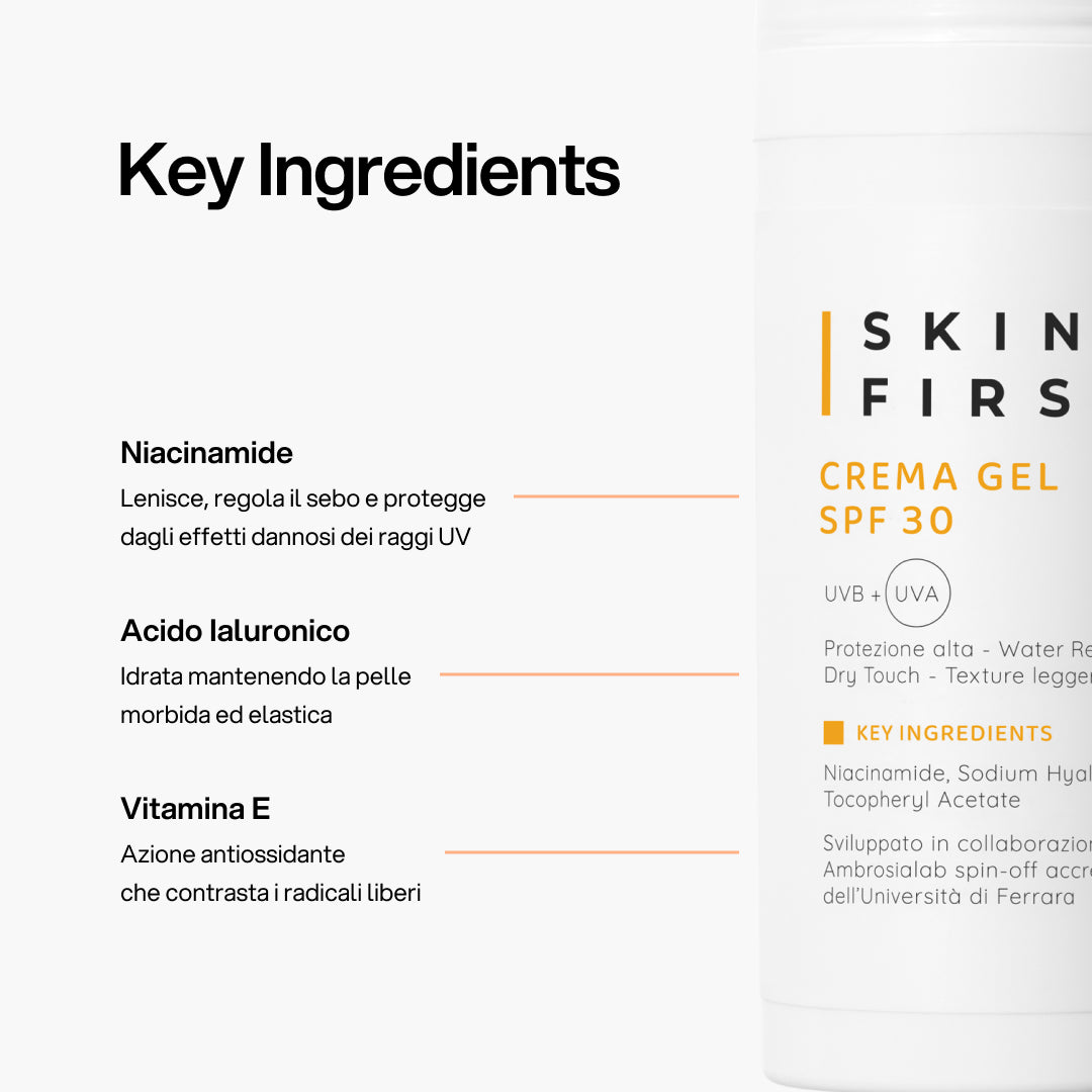 Infografica Spiegazione Sostanze Funzionali e Benefici Prodotto : Crema Gel SPF 30_carousel_pdp