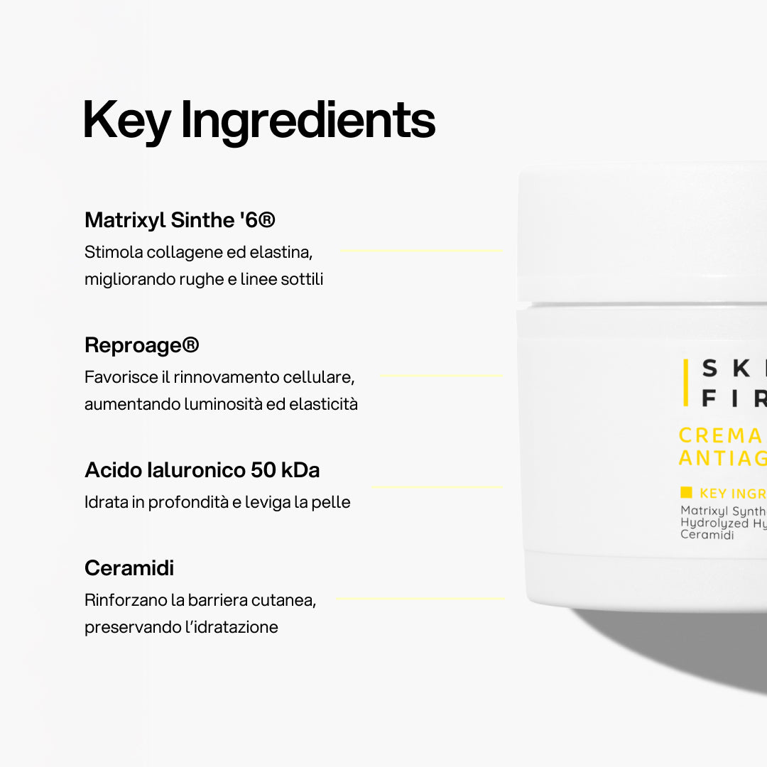 Infografica Spiegazione Sostanze Funzionali e Benefici Prodotto : Crema Viso Antiage_carousel_pdp