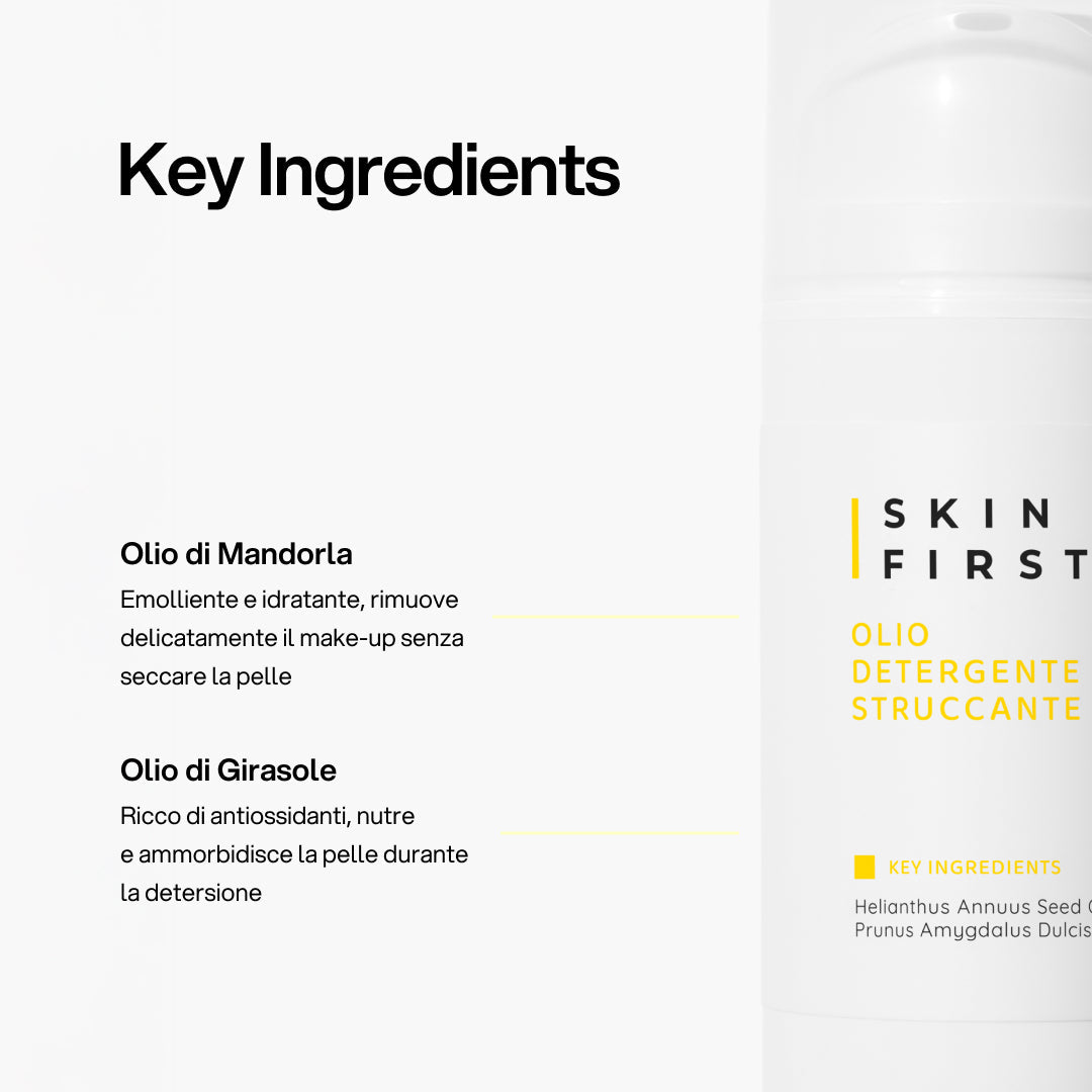 Infografica Spiegazione Sostanze Funzionali e Benefici Prodotto : Olio Detergente Struccante_carousel_pdp