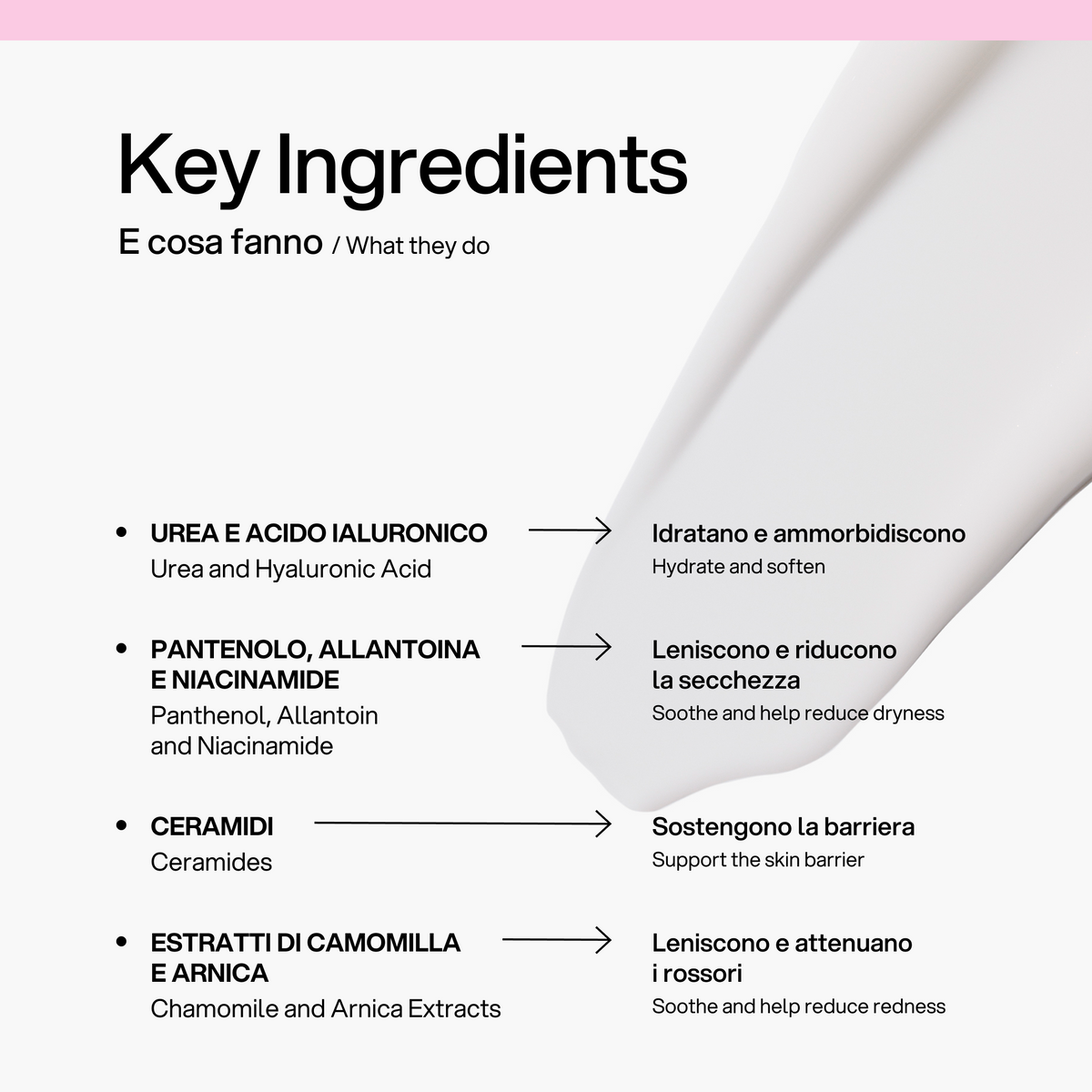 Crema Corpo Idratante Skin First, ingredienti chiave