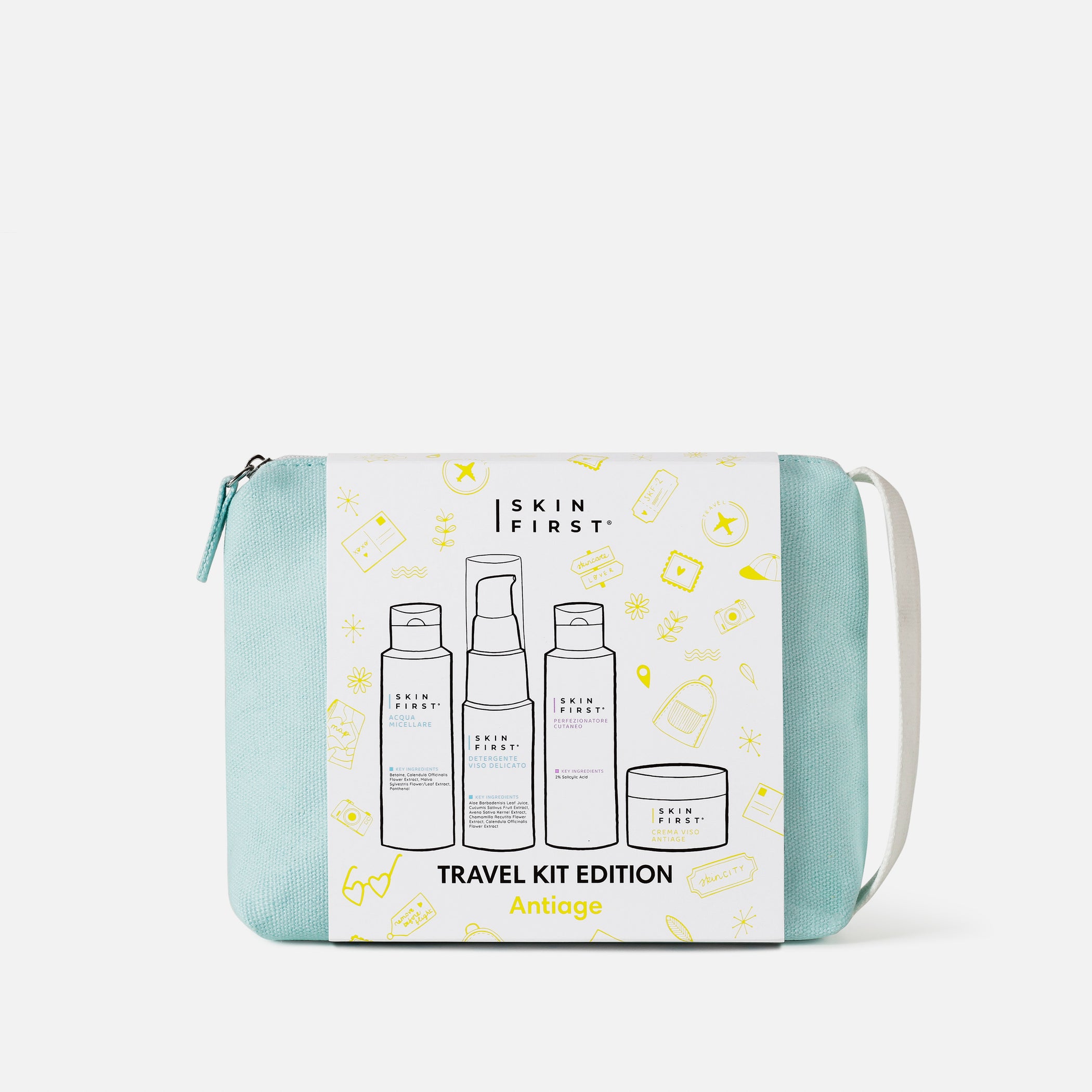Travel Kit Antiage - Set Cosmetici da Viaggio mini size con Pochette