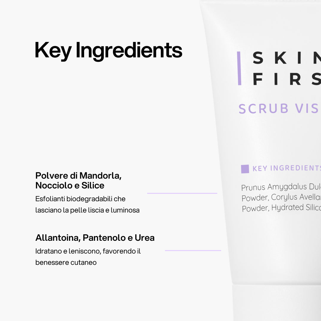 Infografica Spiegazione Sostanze Funzionali e Benefici Prodotto : Scrub Viso_carousel_pdp