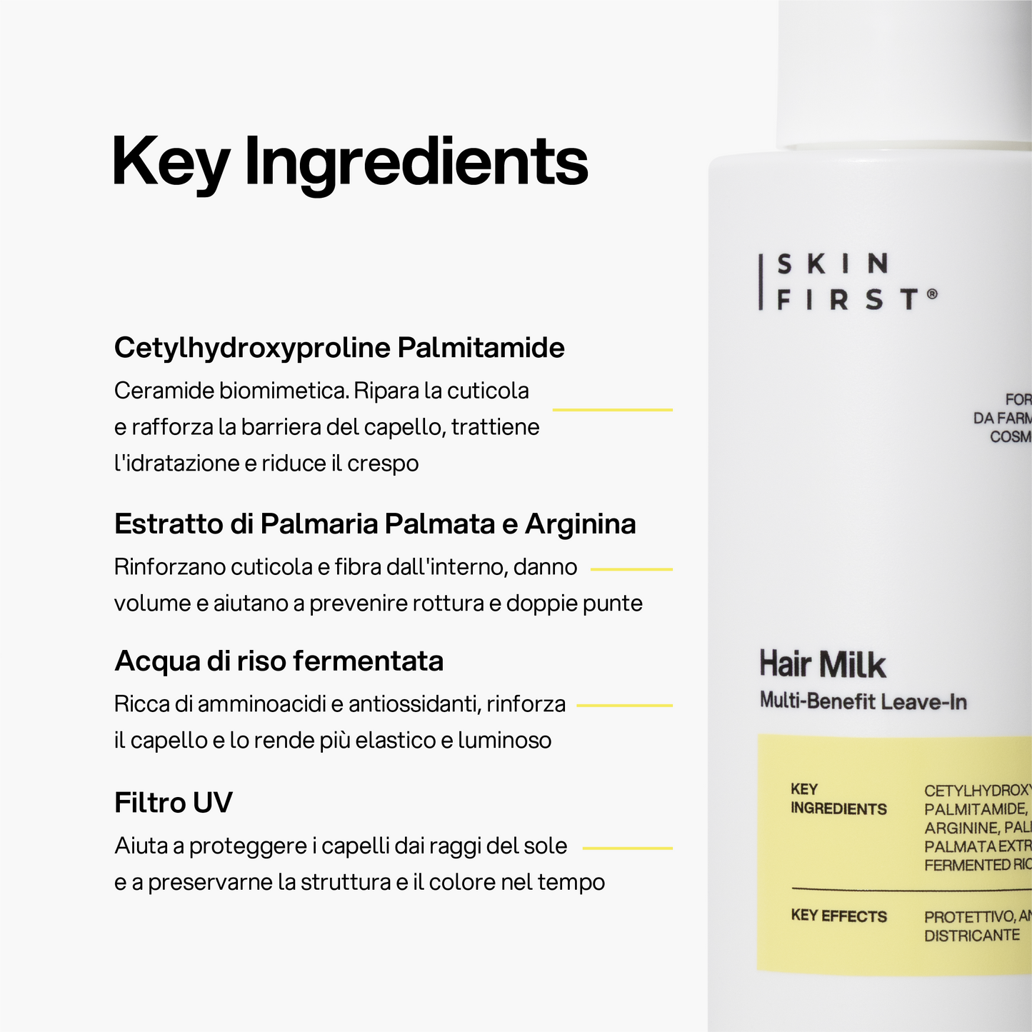 Infografica Spiegazione Sostanze Funzionali e Benefici Prodotto : Hair Milk Multi-Benefit Leave-in_carousel_pdp